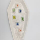 Glazed ceramic bowl, cracked glass decoration, signed Jacquin of California (USA) - 1950s