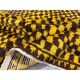 Hand-Knotted Checkered Tulu Rug. 100% Wool. Brown & Mustard Yellow Carpet. Custom Options Available