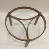 Trinity Scandinavian coffee table from the 60s, teak and glass