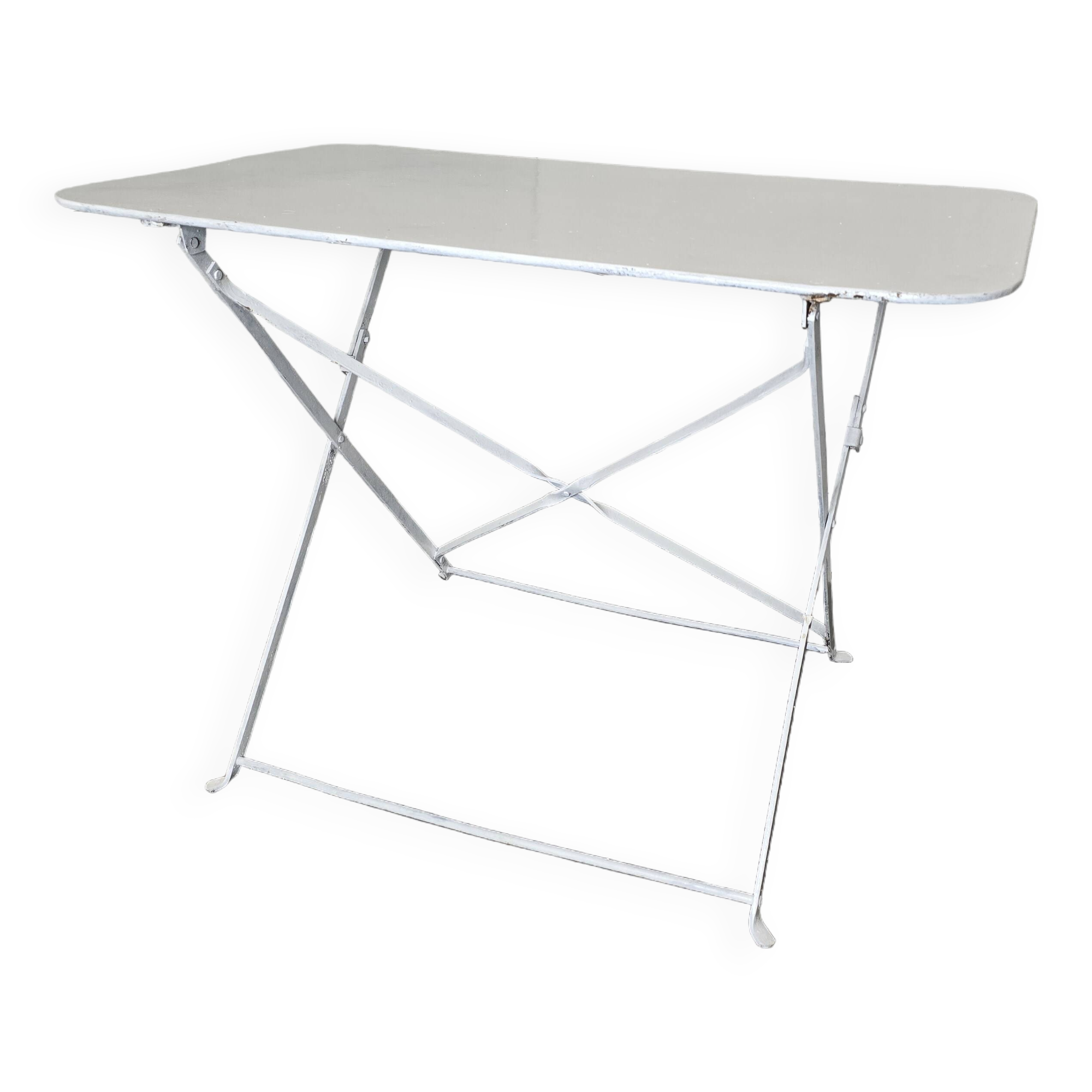 Old folding wrought iron garden table