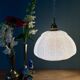 Vintage glass pendant light from Clichy in white.