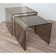 Set of 2 glass trundle tables by Gallotti and Radice 1970