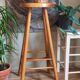 Vintage solid blond wood bar stool