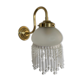 Vintage brass gooseneck wall lamp