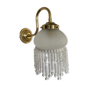 Vintage brass gooseneck wall lamp