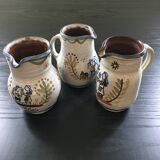 Lot 3 cider pitchers Breton décor