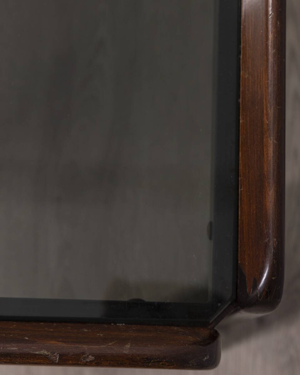 VINTAGE 1970S COFFEE TABLE IN WOOD AND GLASS DESIGNED AFRA E TOBIA SCARPA