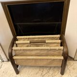 Vintage 70s wooden magazine rack