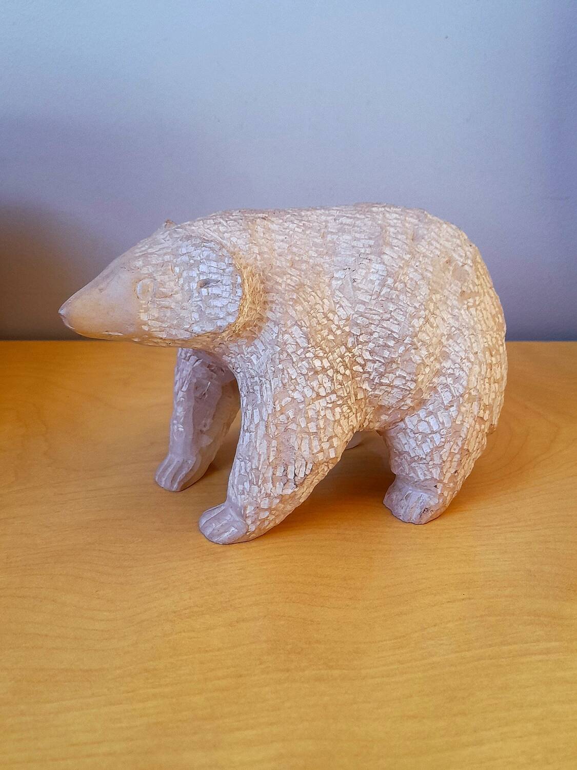 Stone bear sculpture, folk art