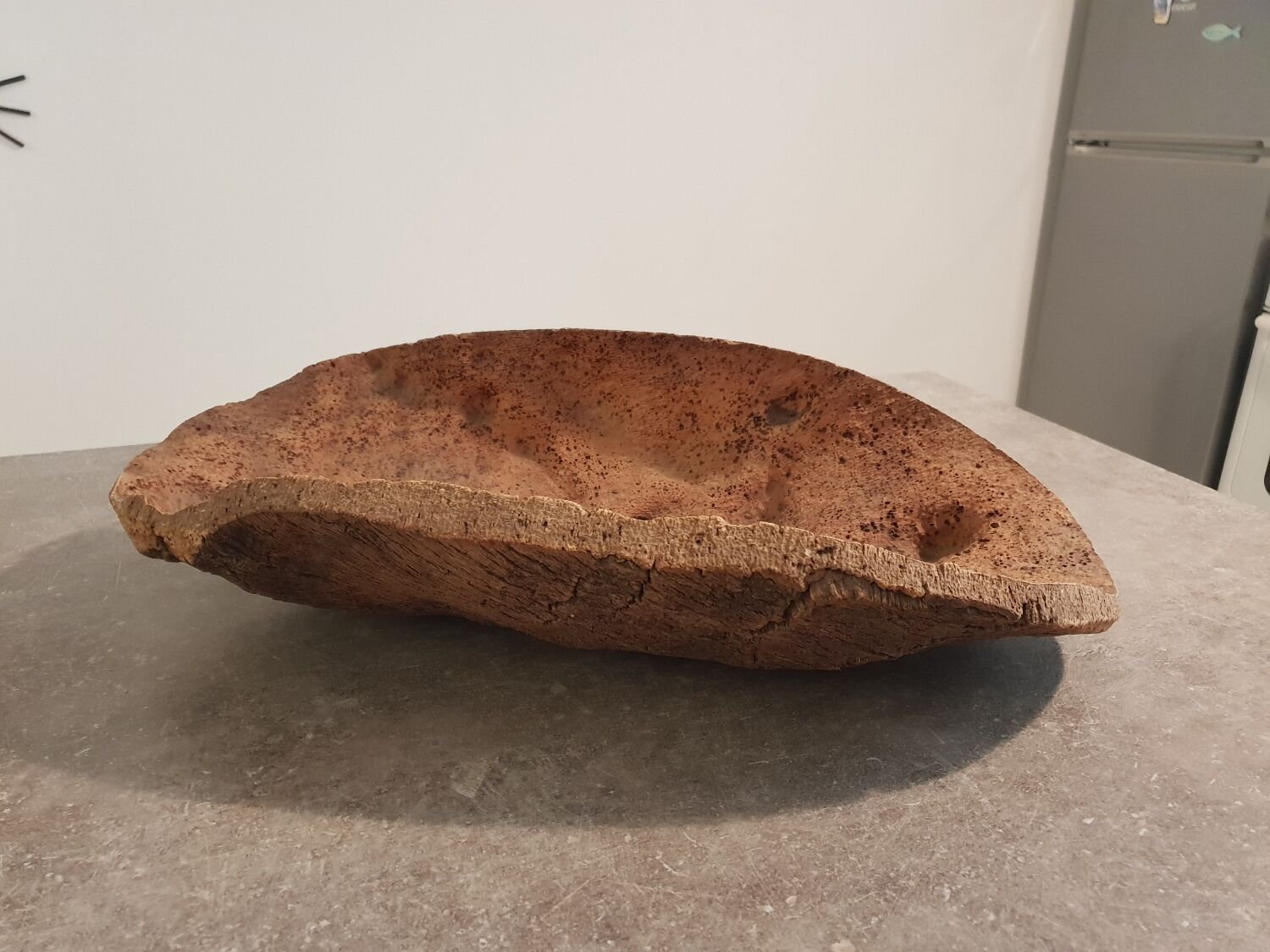 Vintage cork fruit bowl