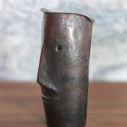 Copper sculpture signed Beaucousin Gérard, face-shaped sculpture, collection.