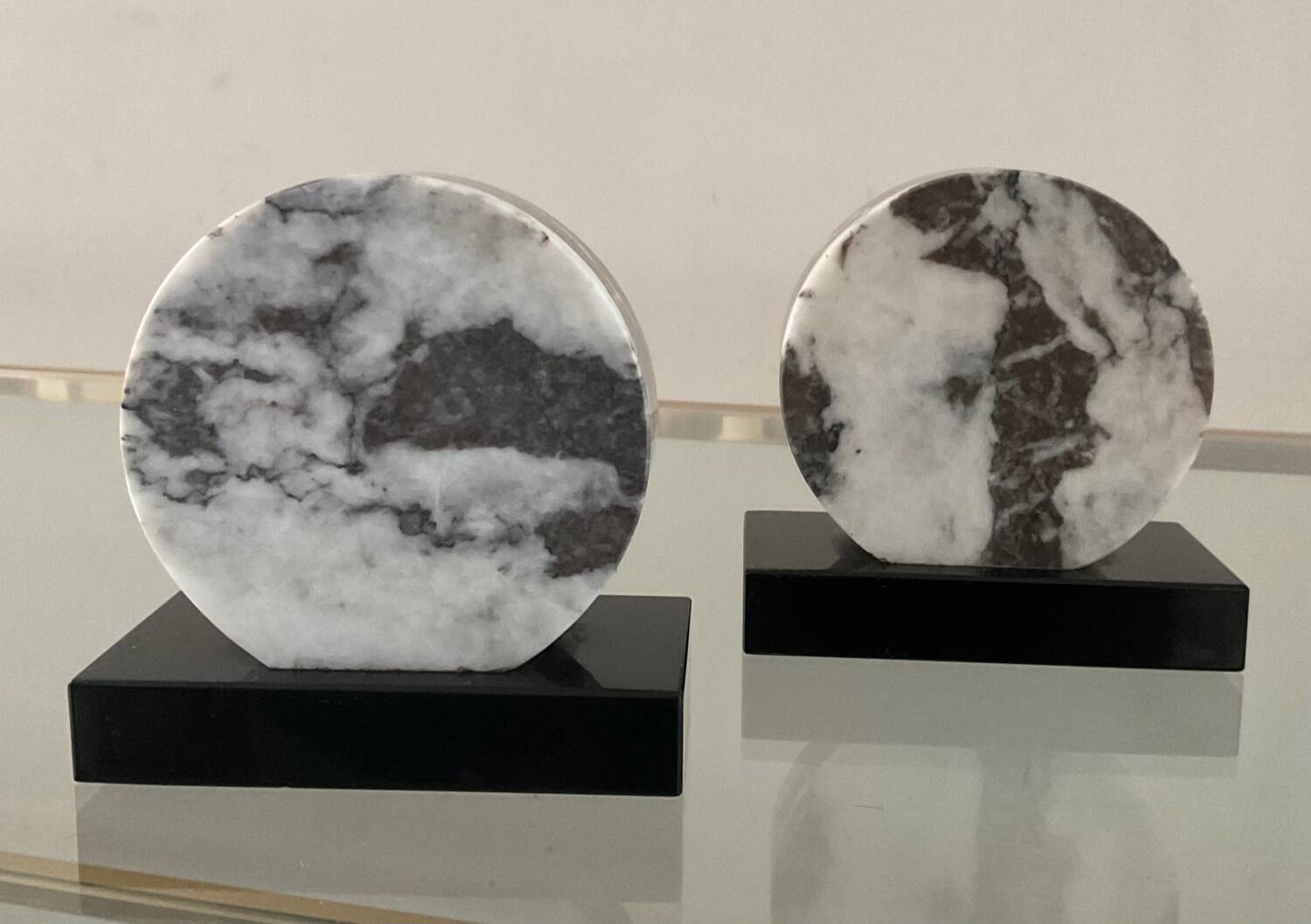 Pair of Art Deco marble bookends