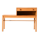 Scandinavian oak bench with drawer