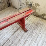 1950s oak bench with red patina, 2m