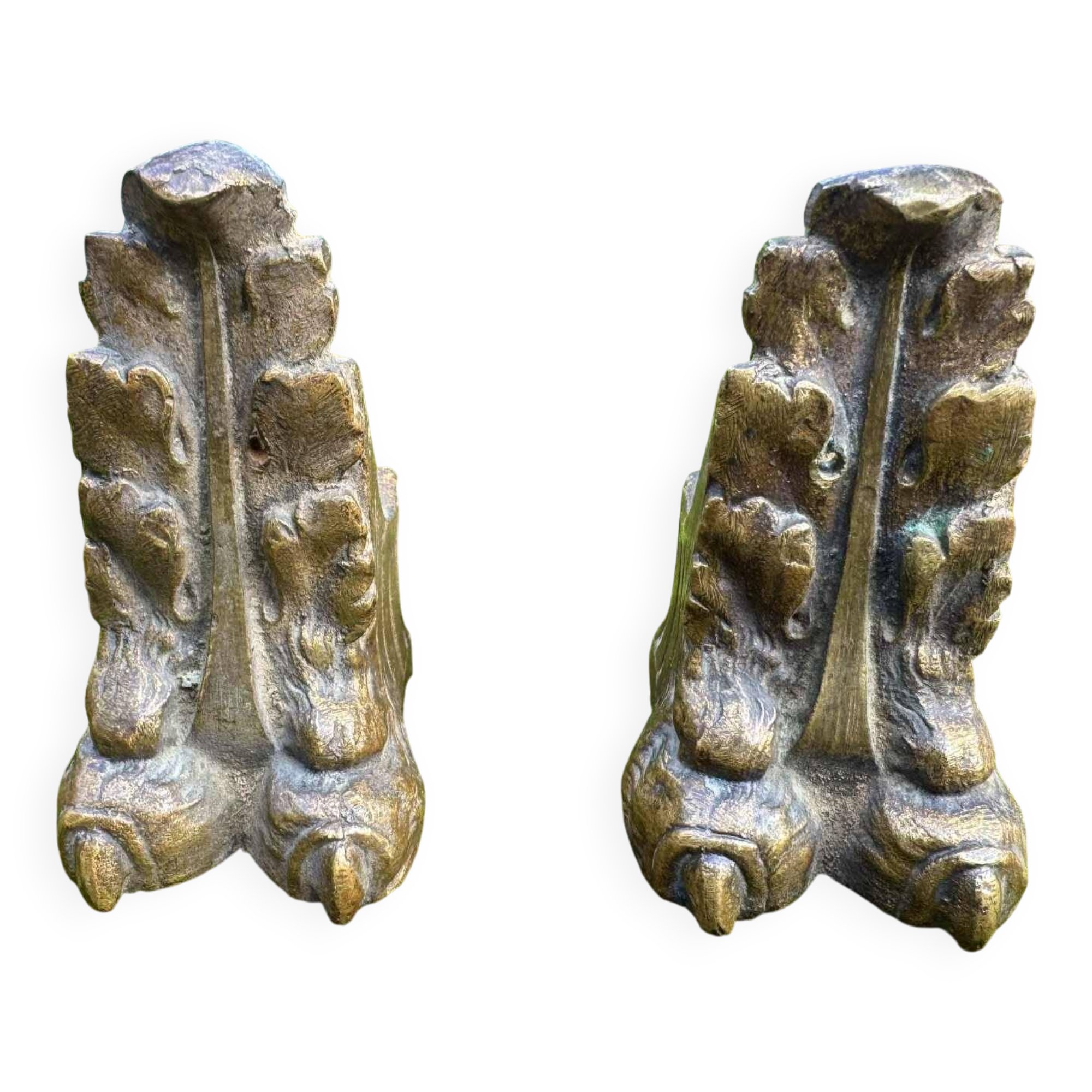 2 bronze claw-foot furniture ornaments Art Nouveau