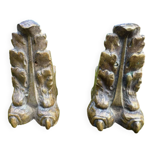 2 ornements pour meuble - nouveau bronze