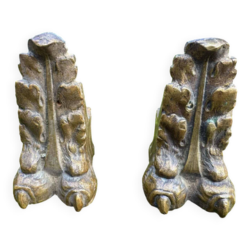 2 bronze claw-foot furniture ornaments Art Nouveau