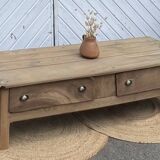 Large antique farmhouse coffee table with a chic country feel
