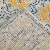2x10 Blue & Yellow Vintage Runner Rug 73x328Cm