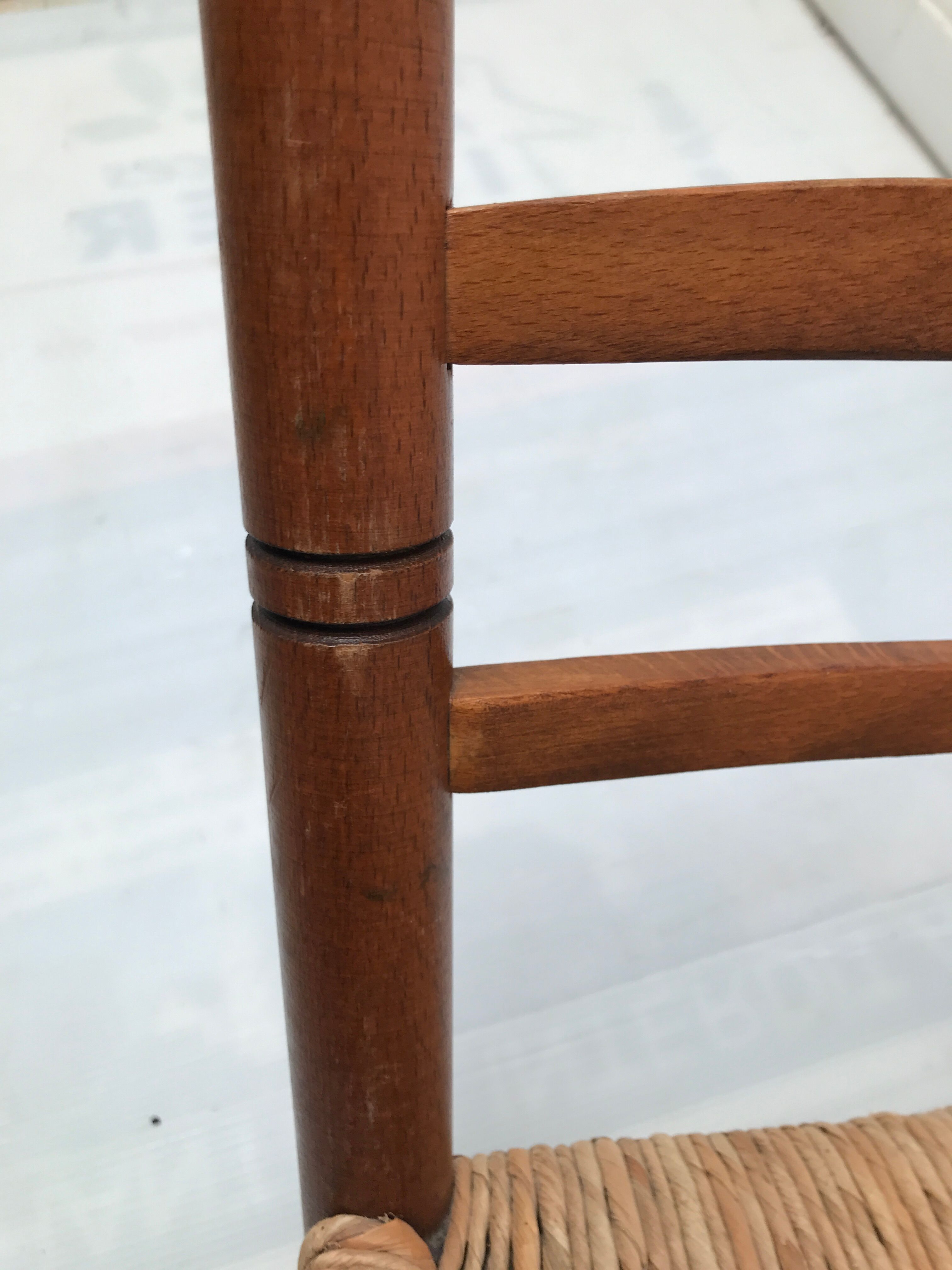 Vintage mulched wooden chair for 70s children
