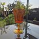 Vintage blown glass vase – orange bubble crystal – circa 1970