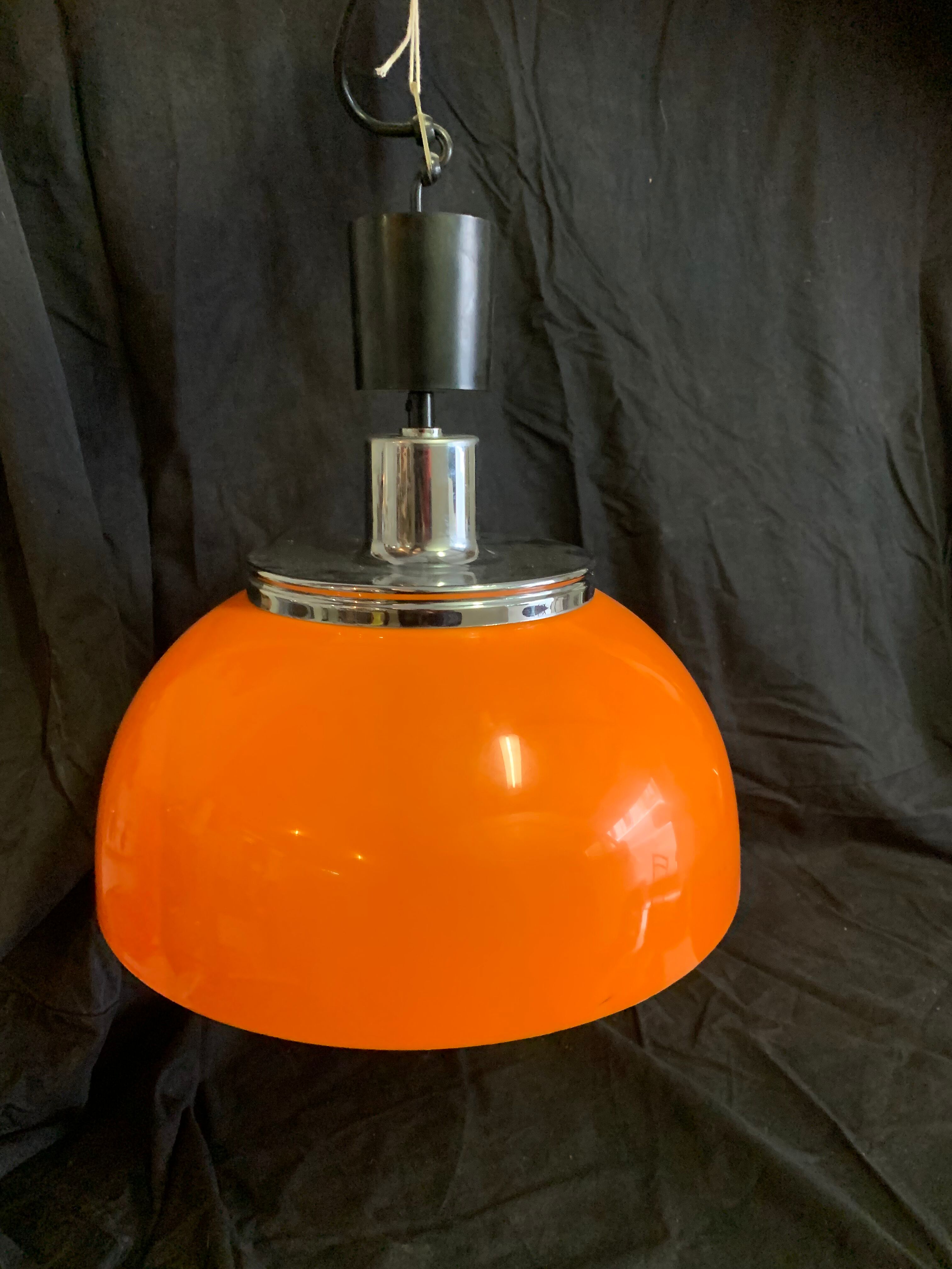 Chandelier , suspension vintage pop orange 1960