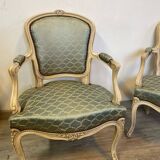 Pair of Louis XV style cabriolet armchairs