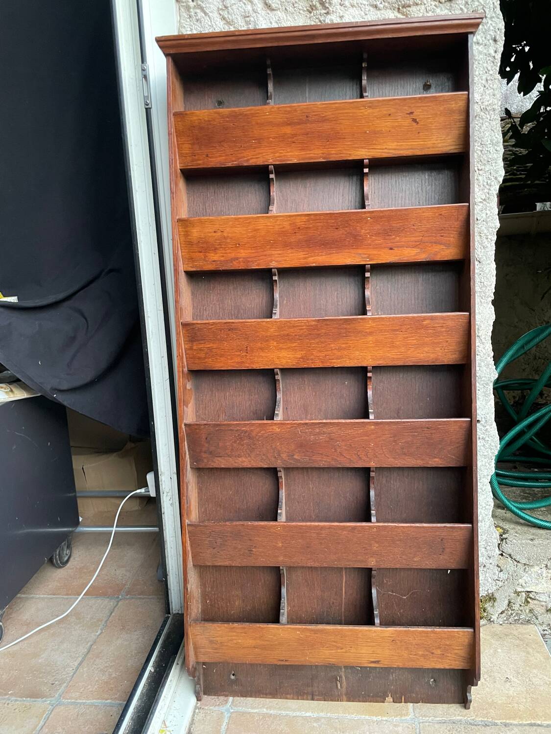 Old vintage wooden letter rack