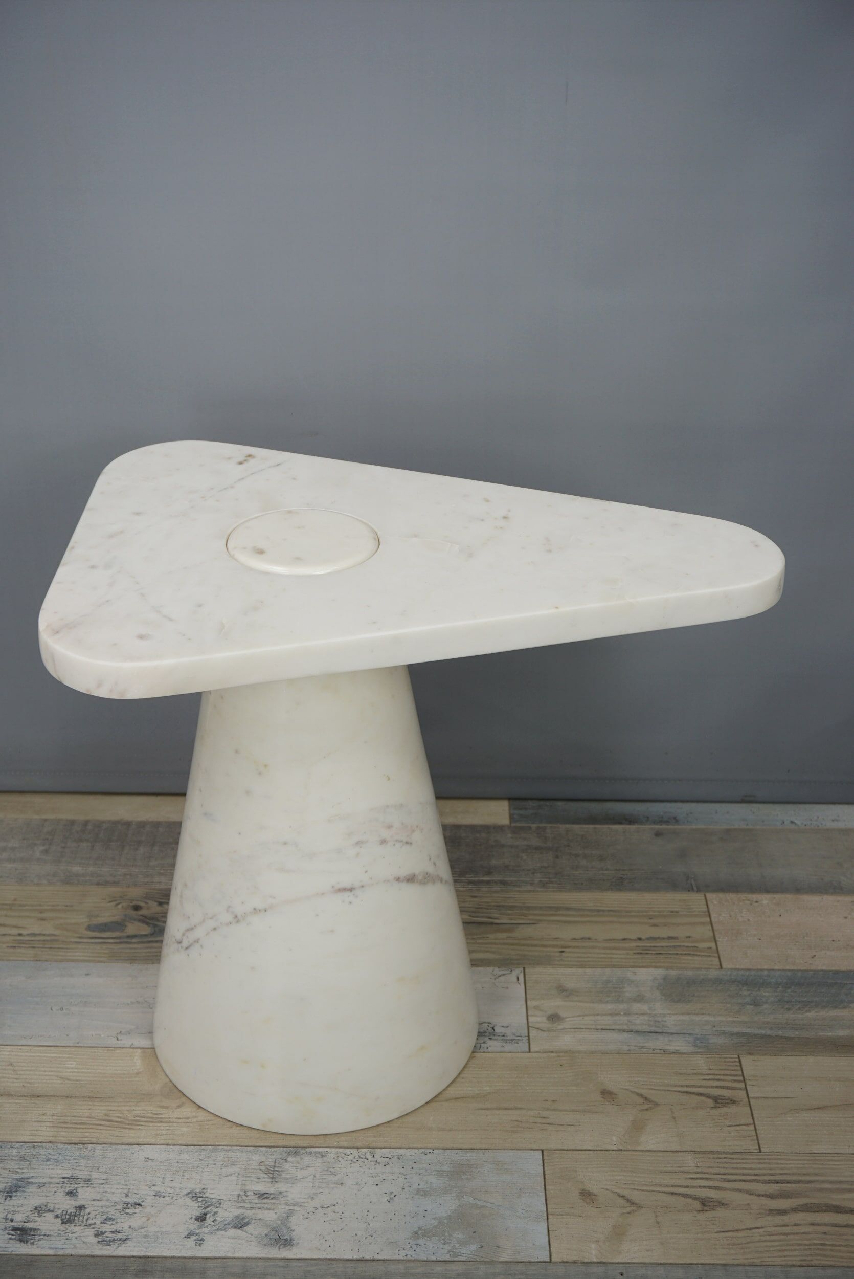 White marble side table