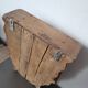Small antique wall shelf with a drawer in light solid wood.