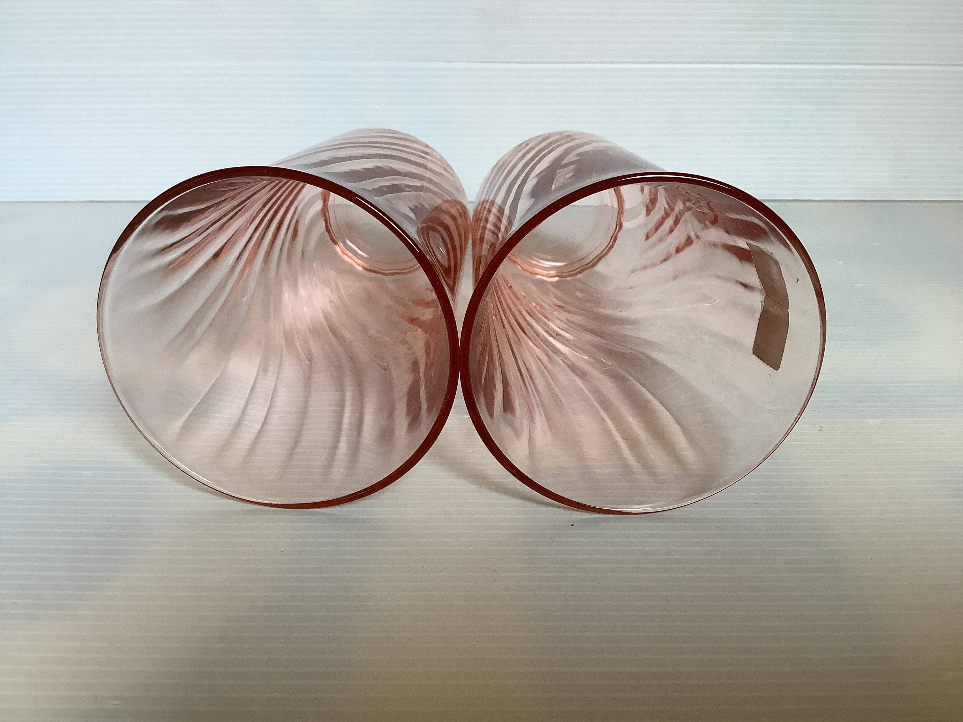 Pair of Arcoroc Rosaline vases