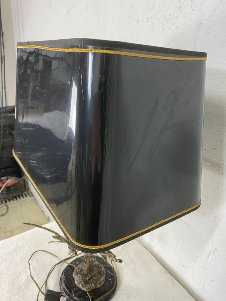 Vintage table lamp S Agudo, marble & silver metal