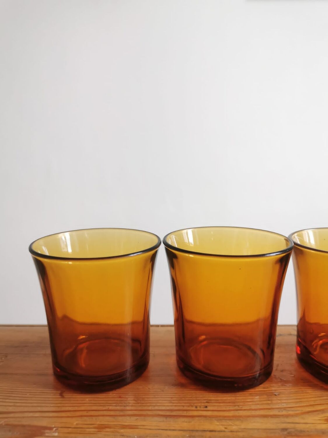 Set of 6 Duralex amber glasses