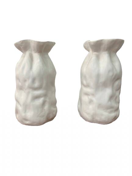 Paire de vases blancs