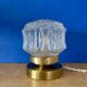 Vintage globe table lamp in moulded glass