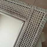 Vintage Boho rattan mirror from the 60s/70s 73*61 cm