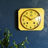 Vintage formica clock silent wall clock "FFR Golden Yellow"
