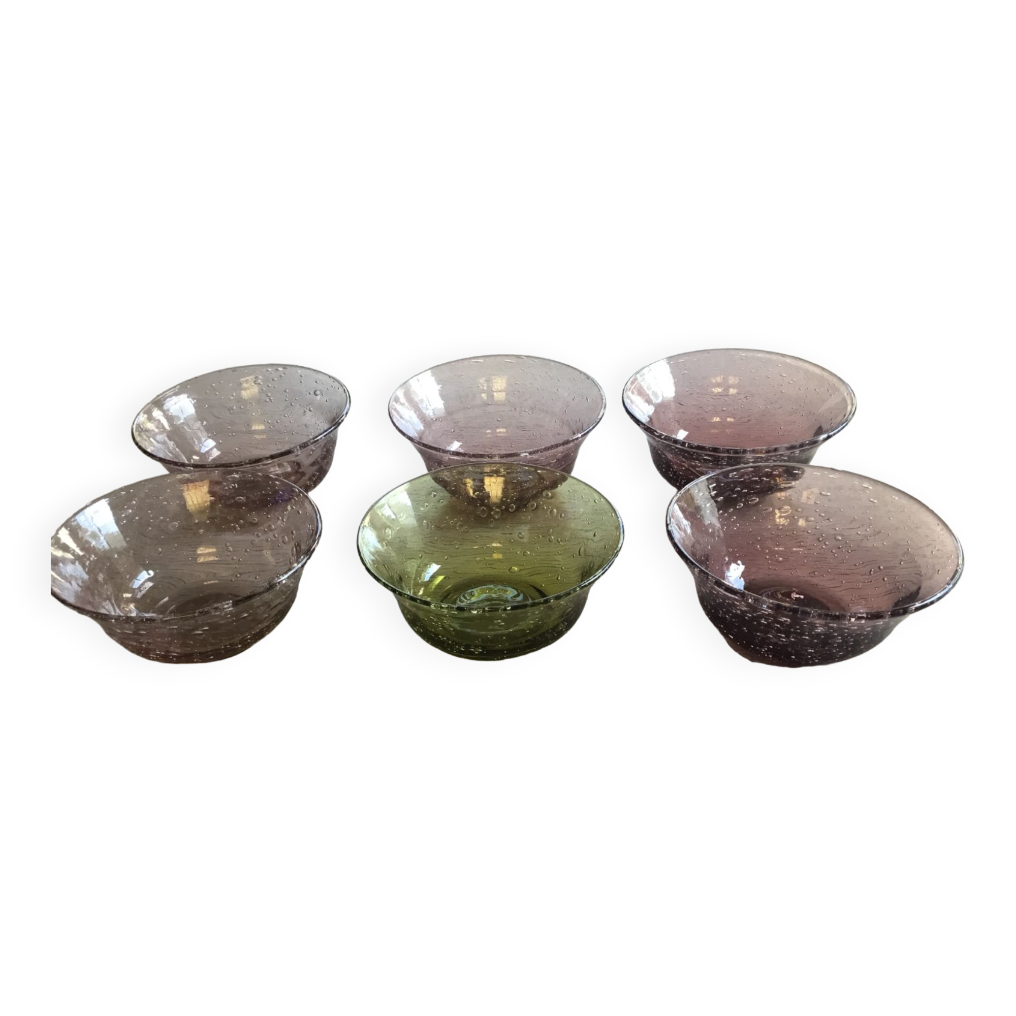 Biot blown glass cups