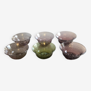 Biot blown glass cups