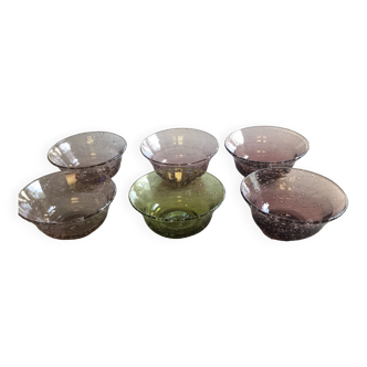 Biot blown glass cups