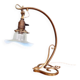 Lampe de table Art Nouveau, verre opalescent, 1900