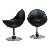 pair of "space age" swivel chairs. Sweden, circa 1965