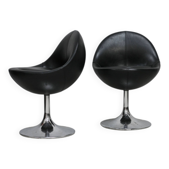 pair of "space age" swivel chairs. Sweden, circa 1965