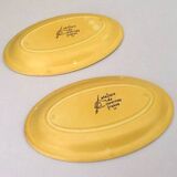 1960s 2 dishes Ateliers du Revernay France (Digoin Saône-et-Loire) Matte stoneware