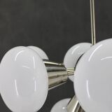 1970s Sputnik Chrome Plated 9-Flamming Chandelier by Kamenicky Senov , Czechoslovakia