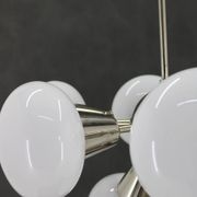 1970s Sputnik Chrome Plated 9-Flamming Chandelier by Kamenicky Senov , Czechoslovakia