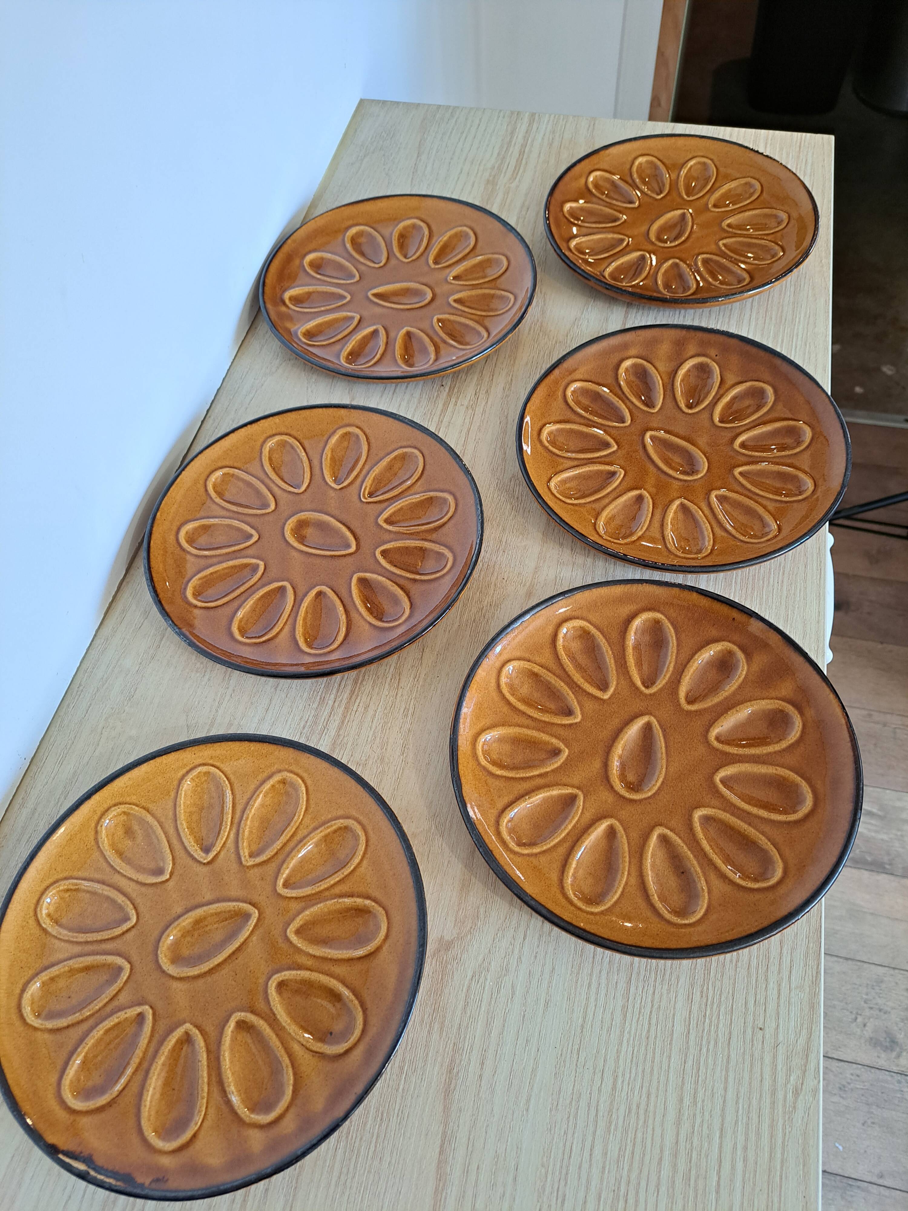 6 assiettes à coquillages
