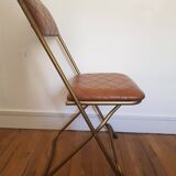 Chaise pliante lafuma vintage en cuir