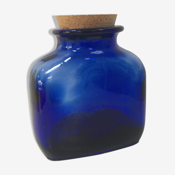 Vintage cobalt blue glass pot