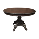 Table en chêne Néogothique décor de chimères 19 eme Gothique